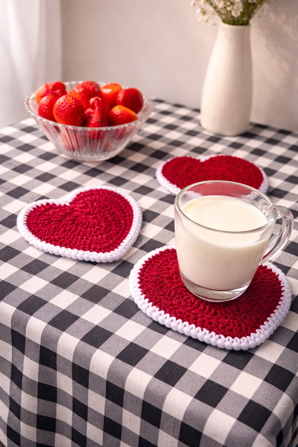 Ruby Heart Coasters (Set Of 4)