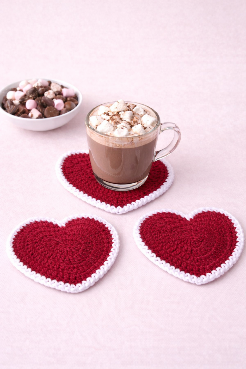 Ruby Heart Coasters (Set Of 4)