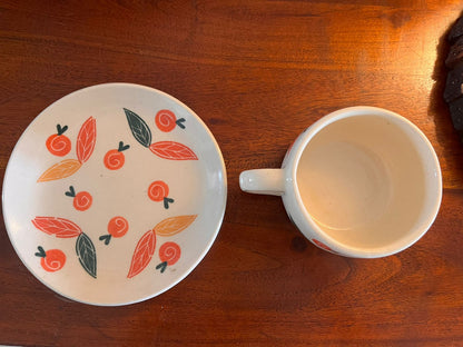 Citrus Poetry Saucer Mug (Set of 2)